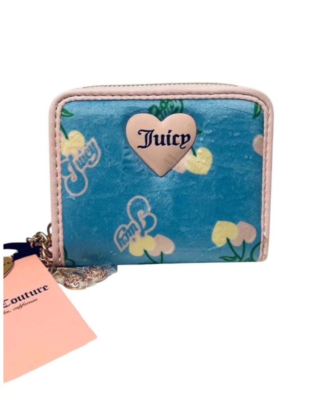 🆕🍒 Juicy Couture Blue Cherry Gelato Retro Wallet NWT🍦